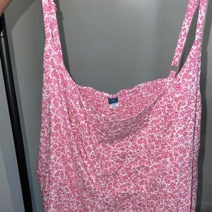 Old Navy Pink and White Floral Dress Size 4X